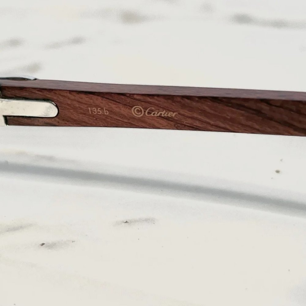 Cartier Logos Wood Platinum Vintage Frames Sunglasses… Gem